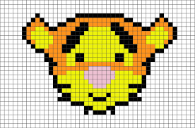 Winnie The Pooh Tigger Pixel Art Easy Pixel Art Pixel Drawing Minecraft Pixel Art