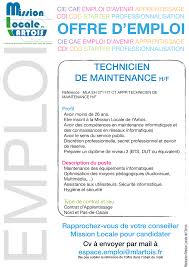 Consultez nos 194 annonces de particuliers et professionnels sur leboncoin. Offre D Emploi Technicien De Maintenance Mission Locale De L Artois Facebook
