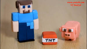 This minecraft steve with pickaxe. Minecraft Figuren Aus Fondant Minecraft Steve Youtube