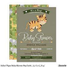 Safari Tiger Baby Shower Boy Invitation Zazzle Com Baby Shower Invitations For Boys Boy Shower Baby Boy Shower