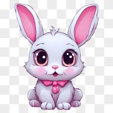 Descarga Dulce conejo de dibujos animados con moño rosa Cartoons En Línea
