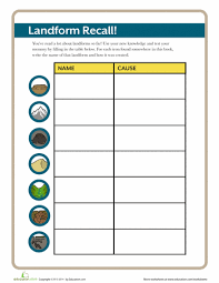 Earth Science Review Landforms Worksheet Education Com Earth Science Earth And Space Science Teaching Science