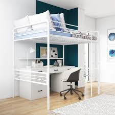 Dhp Full Metal Loft Bed White Walmart Com Walmart Com