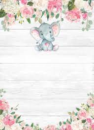 Rustic Elephant Baby Shower Invitations For A Girl Zazzle Com Elephant Baby Shower Theme Girl Baby Shower Invites For Girl Elephant Baby Shower Theme