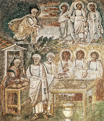 Hospitality of Abraham by MOSAIC ARTIST, Italian