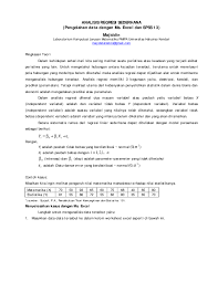 Pdf Analisis Regresi Sederhana Pengolahan Data Dengan Ms Excel Dan Spss 13 Majiddin Tarastar Tara Academia Edu