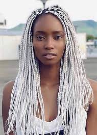 85 Silver Hair Color Ideas And Tips For Dyeing Maintaining Your Grey Hair Fashionisers C Grey Box Braids African Braids Styles Silver Hair Color