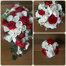 Wedding bouquet artificial flowers & rhinestones white 9 x 12 in. Ebay Wedding Bouquets Www Macj Com Br
