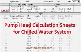 Download A Free Calculation Excel Sheet For Pump Head