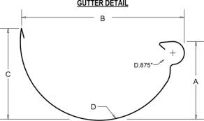 Gutter alum.027 5 half round single bead 20 feet : Half Round Gutters Half Round Aluminum Gutters System