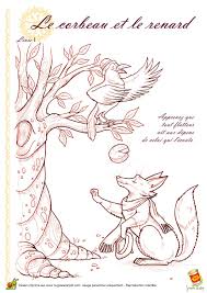 Le Corbeau Et Le Renard Corbeau Et Le Renard Coloriage Renard Fables De La Fontaine