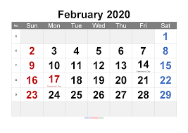 Free Printable February 2020 Calendar With Week Numbers In 2020 Calendar Template Calendar Printables Printable Calendar