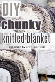 How To Make Diy Chunky Knit Blanket Arm Knit Or Finger Knit Chunky Knit Blanket Diy Knitted Blankets Diy Knit Blanket