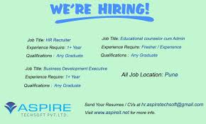 Jobopening At Aspire Techsoft Pvt Ltd Send Your Resume Cv At Hr Aspiretechsoft Gmail Com Info Jobs Careers Aspiretechsoft Job Opening Graduate Jobs Job