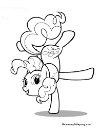 Rarity and appplejack coloring pages: Cute Pinkie Pie Pony Coloring Page My Little Pony Coloring Pages