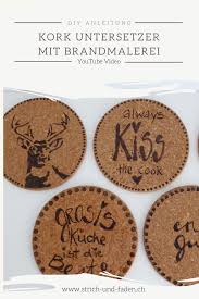 Untersetzer Kork Brandmalerei Diy Trivets Pyrography