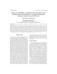 A human individual is most commonly. Pdf Dreams To Possibilities A Qualitative Research Study On The Personal And Career Dreams Of A Group Of Young South Africans Living In Contexts Of Poverty