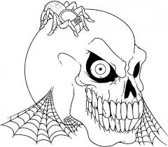 Scary Halloween Skull And Spider Coloring Pages Halloween Coloring Pages Skull Coloring Pages Spider Coloring Page