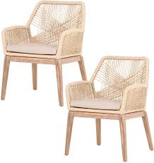 Amazon Com Orient Express Furniture Loom Arm Chair Kd Sand Set Of 2 Chairs In 2020 Dining Room Style Furniture Coastal Dining Room