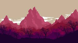 Flat Mountain Digital Art 1920x1080 Art Mountain Illustration Pink Mountains Art Wallpaper