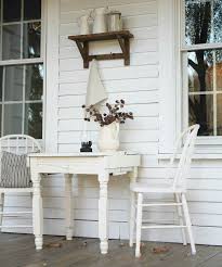 Paint My Plant Table White Take Down Initial Add Shelf Would Be Oh So Cute On Our Porch Farmhouse5540 Farmhouse Front Porches Porch Table House With Porch