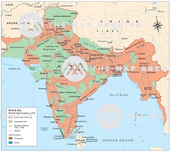 The British in India | British India map- The Map Archive