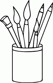 See more ideas about coloring pages, painting, colouring pages. Art Supplies Pencils Paint Brushes Coloring Page Wecoloringpage Coloring Home