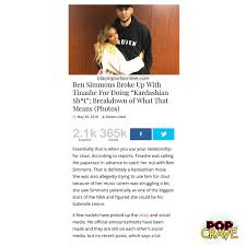 And it's gotten so bad he's seriously thinking of significantly beefing. Pop Crave ×'×˜×•×•×™×˜×¨ Tinashe S Brother Calls Out Ben Simmons For Cheating On Tinashe With Kendall Jenner