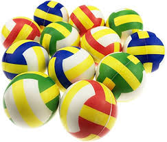 Akusety Mini Sports Stress Balls Volleyballs Fun, 12-Pack Foam Ball 2.5”  Relaxable Stress Relief Squeeze Balls