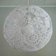 Dantelden Avize Yapimi Ve Dantelli Avize Modelleri Abajur Dantel Balon Avize