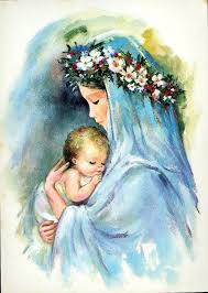 Greeting Card For Mother Mary Birthday Mother Mary Holding Baby Jesus Vintage Christmas Cards Christmas Card Art Christmas Card Blessing