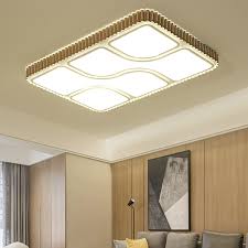 Kitchen lighting ceiling light led ceiling light hallway lighting large flush mount lights Rectangle Flushmount Lighting Contemporary Acrylic Led Gold Ceiling Flush Mount Lamp For Living Room White Warm Light Beautifulhalo Com