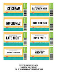 Kids Reward Coupons Printable Love Coupons Coupons For Etsy Kids Rewards Reward Coupons Reward Chart Kids