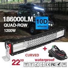 10d 22 1200w Cree Curved Led Work Light Bar Spot Flood Combo Wiring Harness Colight Led Work Light Jeep Lights Work Lights
