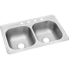 Buy stainless steel kitchen sinks and get the best deals at the lowest prices on ebay! Glacier Bay Drop In Stainless Steel 33 In 4 Hole Double Bowl Kitchen Sink Hddb332284 The Home Depot