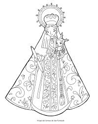 Virgen Del Carmen Coronada De San Fernando Para Pintar Imagenes De La Virgen Catequesis Virgen Maria Dibujo