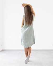 Highest Quality Casual Linen Midi Dress Verona | MinimalisticLinen