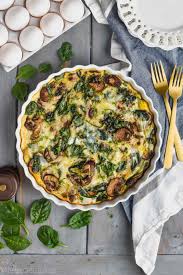 This Crustless Spinach Quiche Is The Perfect Light Breakfast It Is Only 140 Calories Per Slice With Only Quiche Recipes Spinach Quiche Spinach Quiche Recipes