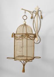 About Us Italian 1940s Rope And Tassel Design White And Gold Painted Birdcage With Cylindrical Design And Suspen Bird Cage Decor Bird Cage Antique Bird Cages