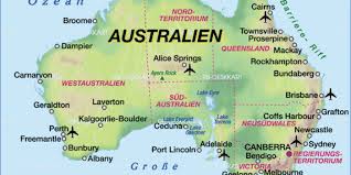 Map of australia and travel information about australia brought to you by lonely planet. Karte Von Australien Land Staat Welt Atlas De