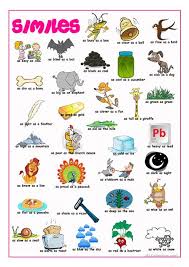 Similes Picture Dictionary English Esl Worksheets In 2020 Similes And Metaphors Simile Picture Dictionary