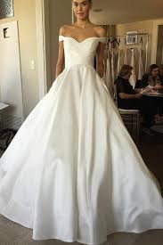 Off The Shoulder Sweetheart Satin Simple Bridal Gown Simple Bridal Gowns Satin Wedding Gown A Line Wedding Dress