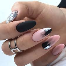 Almond Black And Grey Ombre Nails Manikyur Nail Master Russia Nail Master Russia Instagram Fenykepek Es Videok Almond Acrylic Nails Black Ombre Nails Almond Nails Designs