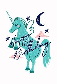 Happy Birthday Unicorn Birthday Card Printable Turquoise Unicorn Happy Birthday Card Unicorn Birthday Cards Happy Birthday Cards Printable Happy Birthday Printable