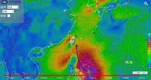 Compound of 颱 (violent wind) and 風 (wind). Cpqftnqlucxi M