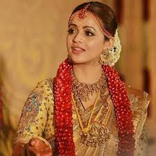 Celebrity Bride Bhavana Indian Bridal Makeup Wedding Saree Collection Indian Bridal Sarees