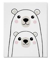 Cute Bears Wall Art For Kids Zazzle Com Polar Bear Drawing Baby Animal Drawings Polar Bear Art