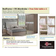 Sleek and modern, many styles have. Anti Cockroach 5ft X H6 5ft Sliding Wardrobe Bedroom Furniture Set Free Side Table X 1 Queen Bed Shopee Singapore