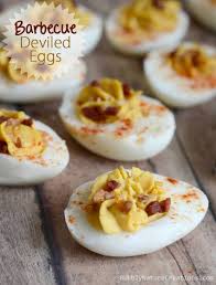 Barbecue Deviled Eggs Slightly Sweet And Tangy Bbq Sauce Is A Tasty Addition To Deviled Eggs Deviled Eggs Deviled Eggs Recipe Tangy Bbq Sauce