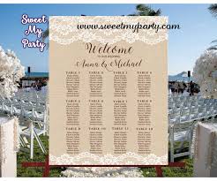 Rustic Wedding Seating Chart Lace Burlap Seating Plan 029w